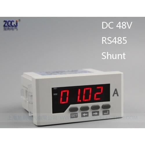 Single phase DC48V 100A ampere meter with shunt with RS485 communication digital current meter DC 0-100A current instrument