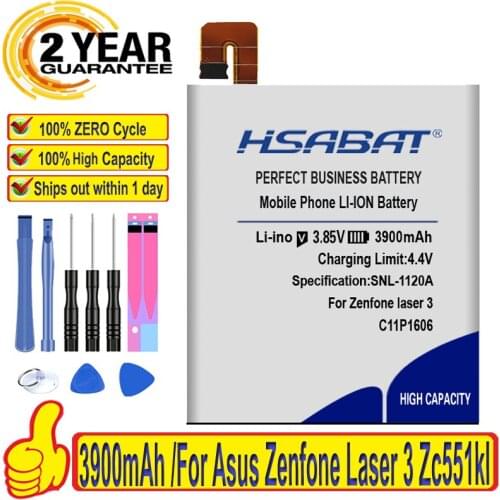 Original HSABAT 3900mAh High Capacity Zero Cycle Battery For C11P1606 Asus Zenfone Laser 3 Zc551kl