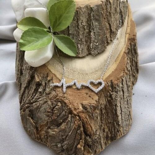 925 Sterling Silver in My Heart Beats For You Necklace