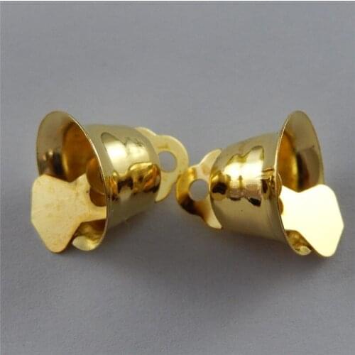 10pcs Gold Tone Metal Christmas Jingle Bell Craft Bell Finding Charm Pendant Jewelry Bracelet DIY Accessories Xmas Decoration