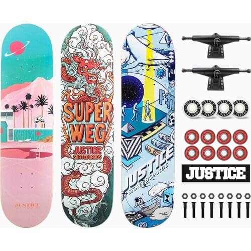 Professional Skateboard Old School Cruiser for Kids Adults Beginners Double Rocker Four Wheel Kick Scooter