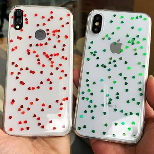 Sequin Love Transparent Soft Case For Xiaomi Redmi Note 7 5 6 8 Pro Mi8 Mi 9 Lite 6X 5X Mi9 SE K20 9t Pro 8 8A Poco F1 Cover