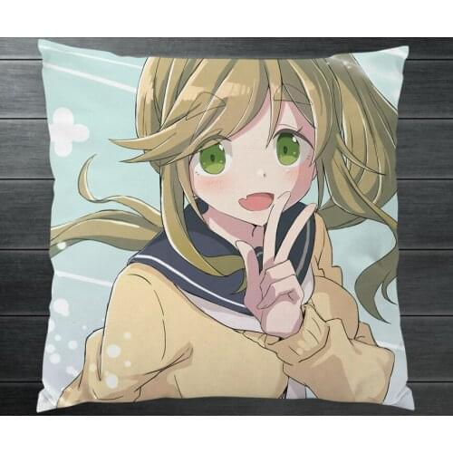 Laid-Back Camp Yuru Camp Nadeshiko Kagamihara Aoi Inuyama Two Sides Pillowcase Fanart Pillow Cushion Case Cover Cosplay Gift P3