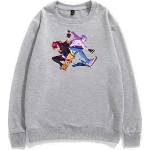 Anime SK8 The Infinity Hoodie Sweatshirts Men Harajuku Cartoon Skateboard Game Reki Langa Graphic Pullover Cotton Male Clothes