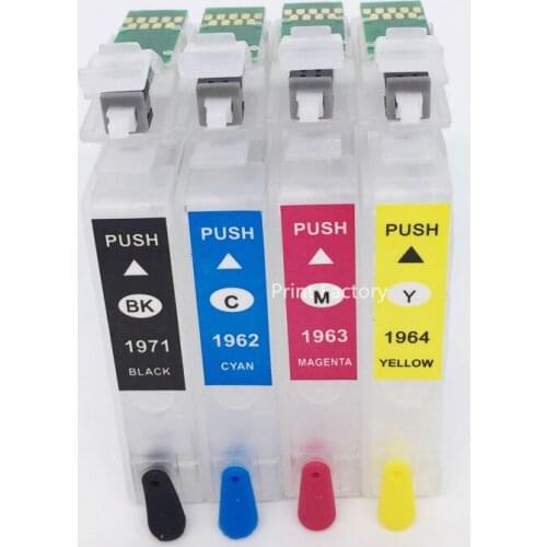 T1971 T1962-T1964 Refillable Cartridge With ARC Chip For Epson XP-211 XP-411 XP-201 XP-401 XP-101 XP-204 XP-214 WF-2532