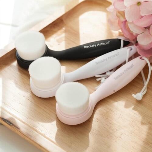 1PC Long Handle Face Wash Brush Soft Hair Portable Face Pore Deep Cleaning Exfoliating Blackhead Remove Brush Face Massage Tool
