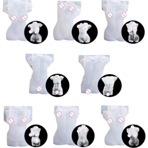 3D Body Shape Candle Resin Mold Female Male Body Model Ornaments Silicone Mold B03B