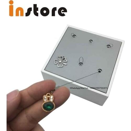 5 Pcs Jewelry Anti-Drop Display Tray With Retractable Security Cable Ring Necklace Pendant Bracelet Anti-Theft Display Pull Box