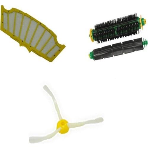3 Arms Side brush + Filter replacement Accessory for Irobot Roomba 500 500 510 530 532 535 540 555 560 562 570 572 580 581 590