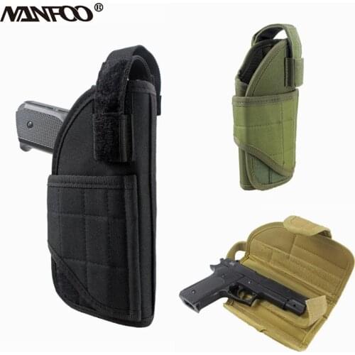 Hunting Tactical Shotgun Holder Gun Waist Bag Nylon Pistol Case Hidden Holster Pistol Carry Bag Adjustable Right hand Gun Pouch