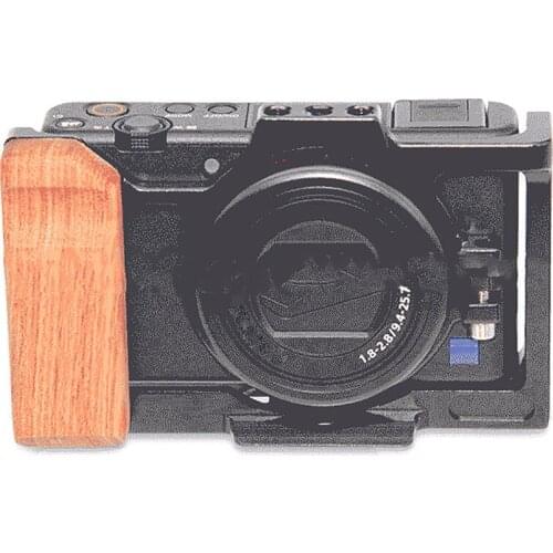 Camera Cage Wooden Grip Handle for Sony ZV1 Camera Expansion Housing Cage Photography Stabilizer Quick Release Frame Shell