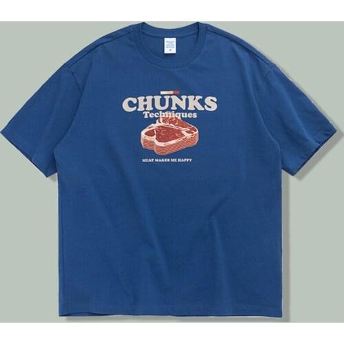 Harajuku Cotton Print Shortsleeved T-shirt Men Campus Hip-hop Couples Loose Casual Mens Clothing Oversize Streetwear TShirt Top