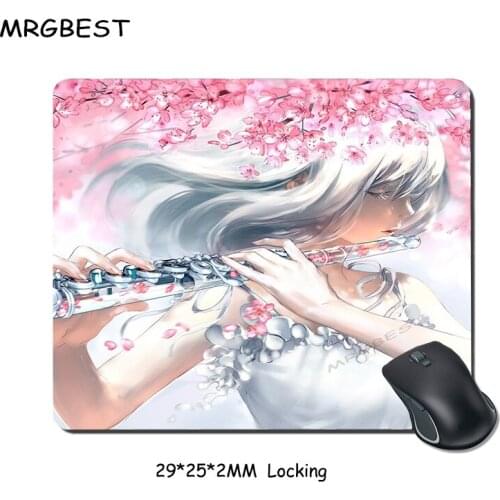 MRGBEST Silver-haired Girl Anime Mouse Pad 800x300x3mm Laptop Large Laptop Gaming Lockedge Mousepad Popular Pop Girl Gamer Mat L