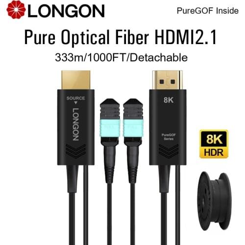 LONGON Pure Optical Fiber HDMI2.1 Cable Support 8K 60Hz 4K 120Hz 2K 144Hz For Playstation5 PS5 RTX 3080 3090 8K TV Project 333M