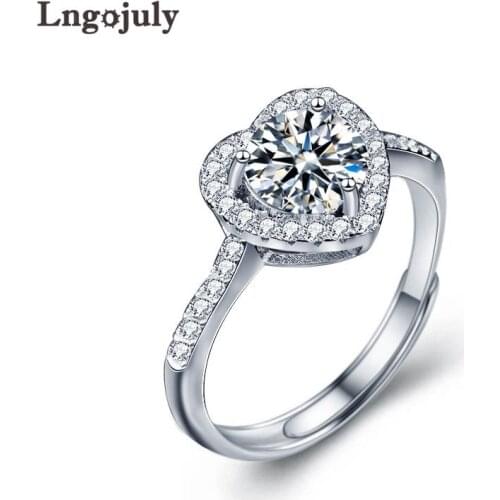 Fine Jewelry 925 Sterling Silver Heart Ring Diamond Jewelry Moissanite Ring Wedding Party Anniversary Ring For Women Lovers Gift