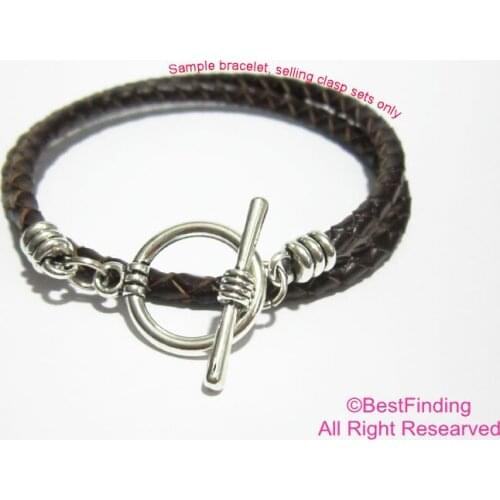 3mm wrap bracelet clasp Toggle clasp sets Leather cord connectors