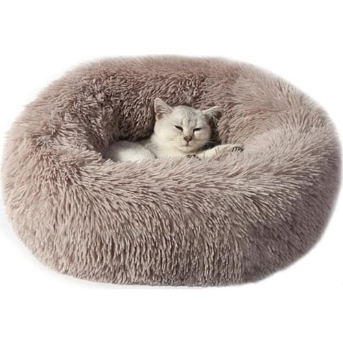 Round Cat Beds House Soft Long Plush Best Pet Dog Bed For Dogs Basket Pet Products Cushion Cat Bed Cat Mat Animals Sleeping Sofa