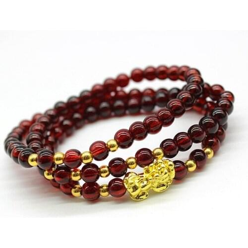 Fashion Simple Bracelets for Women Natural stone Three Circle Beads Delicate Distance Bracelet Jewelry