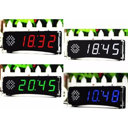 DIY Kits Speech Version of Digital Electronic Clock 51 Single-chip Electronic Clock DIY LED Suite YD-030(no battery)