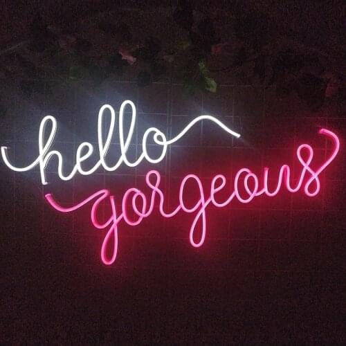 Hello Gorgeous Neon Sign Light Custom Wall Decor Anniversaire Wedding Bride To Be Decoration Mariage Birthday Party Baby Shower