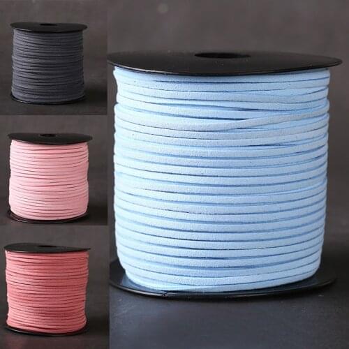 NEW 90M double sided Suede Braided Cord Korean Velvet Leather Handmade Beading Bracelet Jewelry String