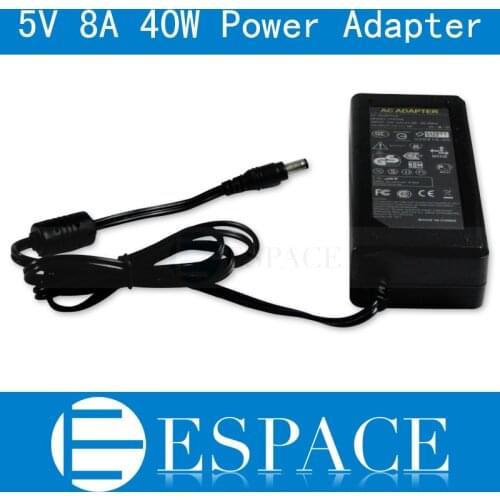 New 5V 8A 40W Power Supply AC 100-240V to DC Adapter For 3528 5050 Strip LED with US/EU/UK plug free shipping