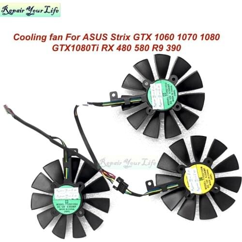 Genuine 87mm radiator cooling fans T129215SU For ASUS Strix GTX 1060 1070 1080 GTX1080Ti RX 480 580 R9 390 graphics card fan New