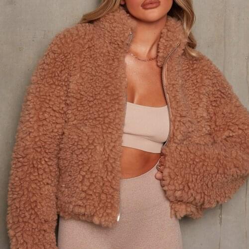 Autumn and Winter Lamb Wool Coat Women Warm Plush Price Fur Coat Fashion Solid Color Cardigan Jacket Fashion Loose Coat