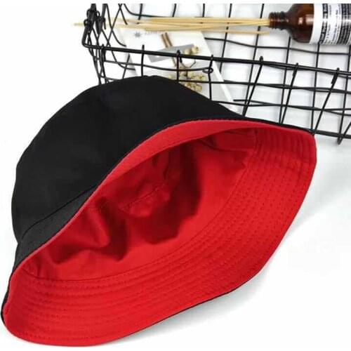 Fashion Women Solid Color Flat Cotton Reversible Fisherman Sun Hat Bucket Cap Flat Cotton Reversible Fisherman Hat Bucket Cap