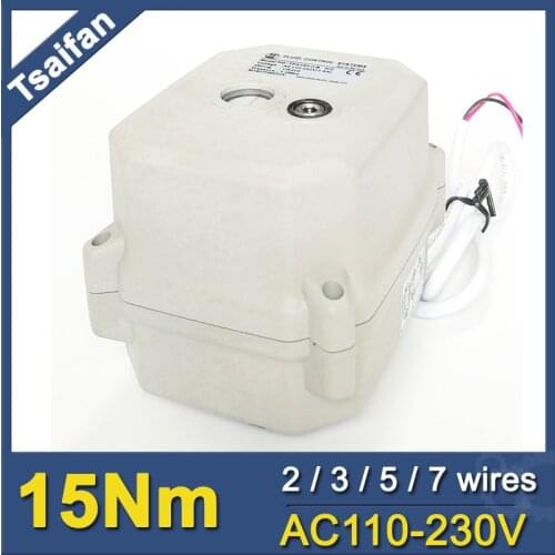 Electric valve actuator 15Nm of ISO5211 standard F03 and F05 connection crane, motroized valve actuator 110V to 230V Tsaifan