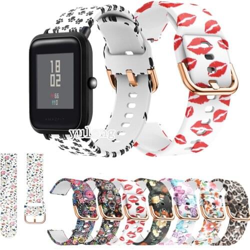 20mm Camo Wrist Soft Silicone Watch Strap Band For Huami Amazfit Bip U S LITE Smart Watch Sport Wrist band for GTS 2 Neo strap