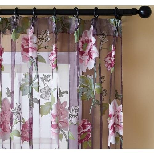 Purple Tulle for Windows Luxury Sheer Curtains for Kitchen Living Room The Bedroom Window Treatments Panel Draperies