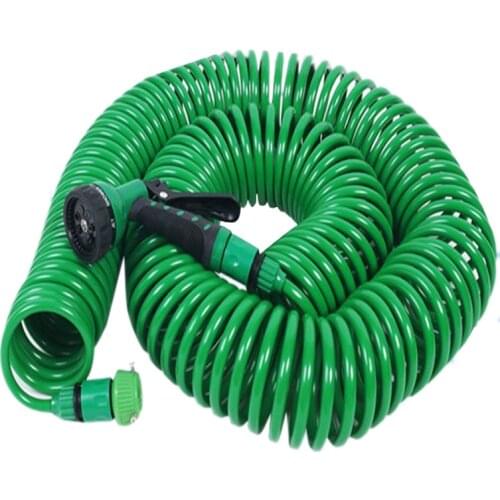 1Set 7.5m 15m Garden Telescopic Spring Hose Garden Hose Plastic Multifunctional Car Wash Spray Gun Garden Watering Supplies