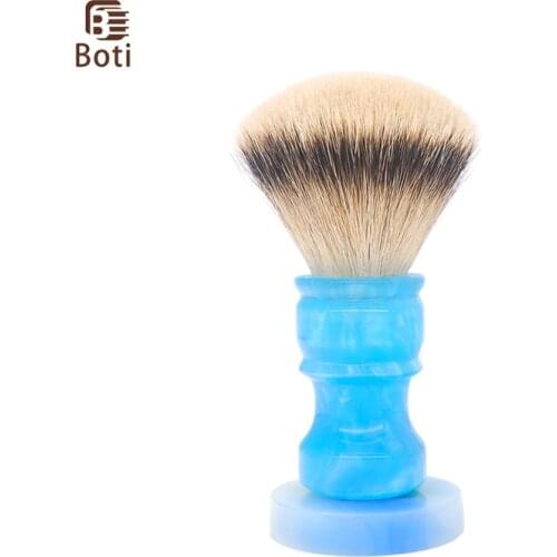 Boti Brush-Blue Resin Handle And SHD Leader Silvertip Badger Hair Knot Fan Shape Shaving Brush Tools Beard Care Products