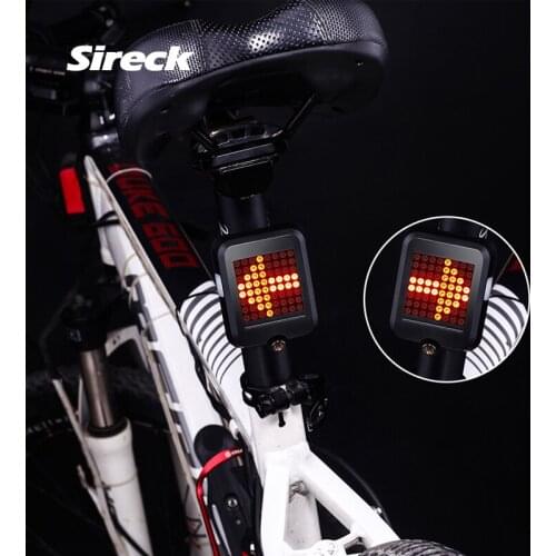 Sireck Bike Light Bicycle LED Light Lamp USB Rechargeable Automatic Direction Indicator Taillight Cycling Rear Safety Warning