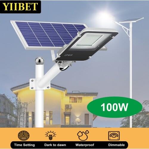 YIIBET 100W 6000K Solar Backyard Light LED Street Outdoor Lighting Garden Solar Lights Street Lamp For Holiday Cottage Garden