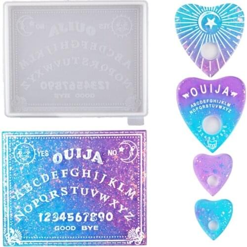 Gothic Witchcraft Board Heart Pendant Resin Mold Planchette Resin Mold Art Craft F3MD
