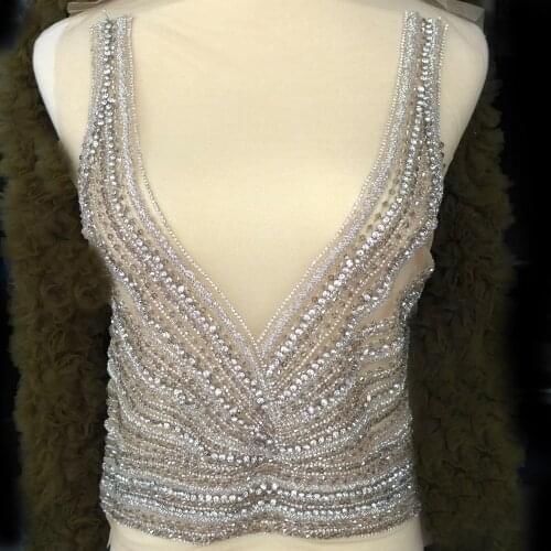 La Belleza Super High-grade imitation large Rhinestone patches Front panels Pieces wedding dress accessories 40X52cm