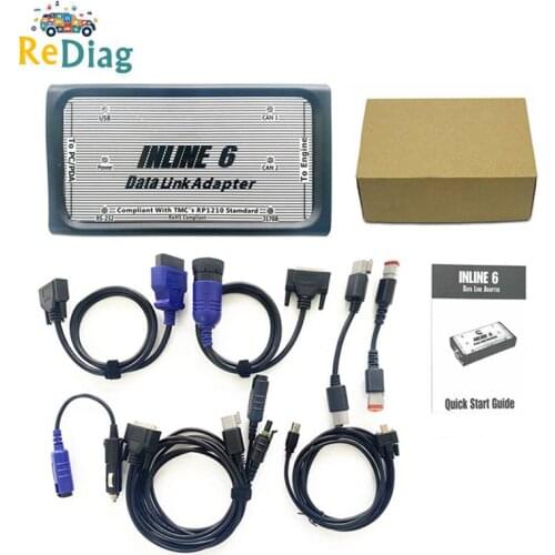 INLINE 6 Data Link Adapter Heavy Duty INLINE6 for Cummins with 8 Cables OBD2 Heavy Duty Diagnostic Tool