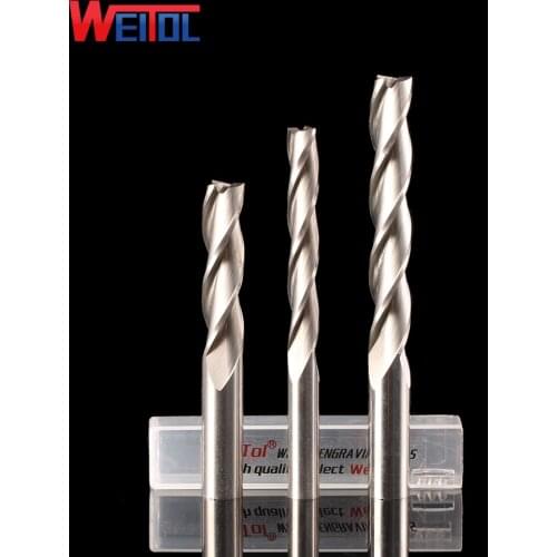 Weitol 2pcs N 6mm 8mm three flutes end mill cnc router bit Tugster Steel Wood Milling Cutter