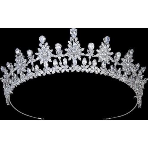 Tiaras and Crown HADIYANA Vintage Trendy Women Wedding Get Engaged Hair Accessories Haar Sieraden Zircon BC5575 Corona Princesa
