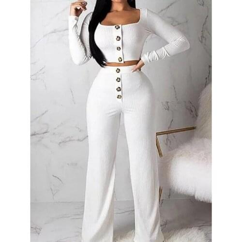Women Tracksuit 2 Piece Set Long Sleeve Cardigan Slim Button Casual Set Sweater Top Elastic Waist Pant Knitted Suit Women Coat