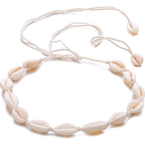 2018 Hot Choker Design Jewelry Bohemian Fashion Handmade Shell Necklace Adjustable Knot Neckalce for Women