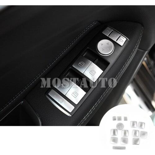 For Benz CLA C117 W117 Inner Door Window Switch Button Cover 2013-2018 14pcs Car Accessories Interior Car Decor Car Trim