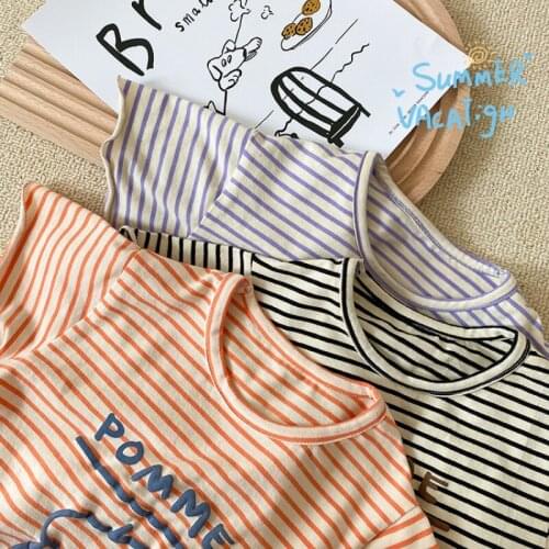 2021 Newborn Baby Cute Cartoon Print Romper Girl Boy Short Sleeve Letter Stripe Jumpsuit Infant Summer Casual Bodysuit Clothing