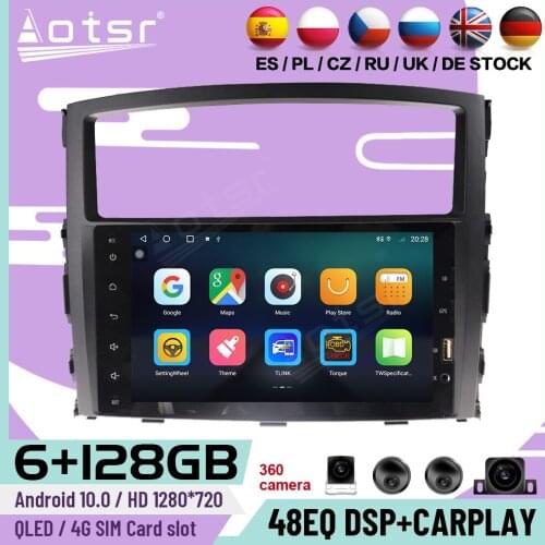 6+128G Carplay Multimedia Stereo Android 10 Player For Mitsubishi Pajero 2006 2007 2008 2009 2010 2011 GPS Navi Radio Head Unit