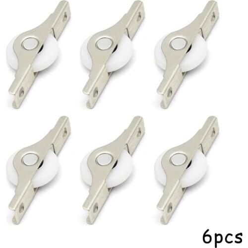 6pcs Kitchen Wardrobe Sliding Door Roller Cabinet Casement Pulley Nylon Wheel Window Furniture Hardware