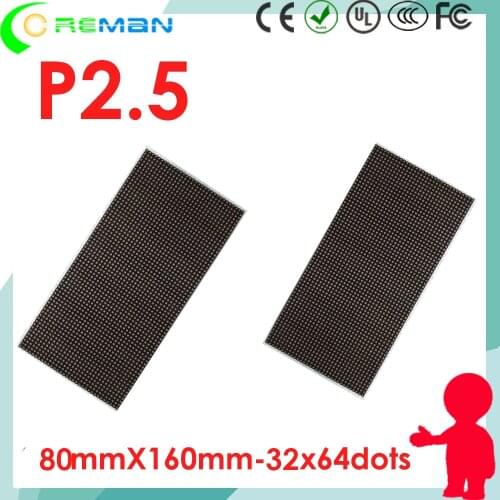 Aliexpress frees hipping high quality nationstar indoor led module p2.5 160x80mm 64x32 pixel, dmx rgb smd p2.5 led panel hub75