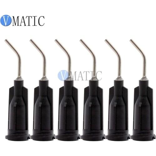 Free Shipping 19G Black Color 0.5'' Length 45 Degree Blunt Bent Stainless Steel Adhesive Glue Dispensing Needle Tips 1/2 Inch