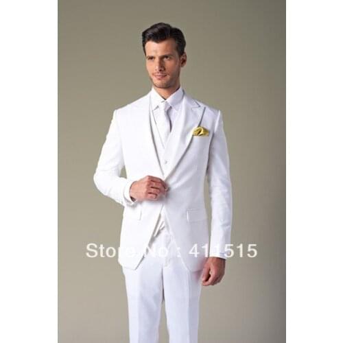 Free shipping!custom made suits/Hot Recommend Attractive white Suit Groom wear Wedding Tuxedo/evening groom dress vest